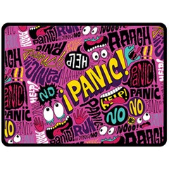 Panic Pattern Double Sided Fleece Blanket (Large) 