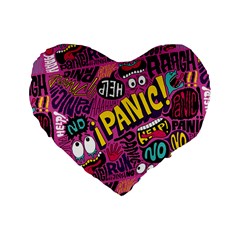 Panic Pattern Standard 16  Premium Flano Heart Shape Cushions