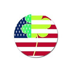 Usa Ireland American Flag Shamrock Irish Funny St Patrick Country Flag  Magnet 3  (round) by yoursparklingshop