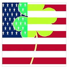 Usa Ireland American Flag Shamrock Irish Funny St Patrick Country Flag  Large Satin Scarf (square) by yoursparklingshop