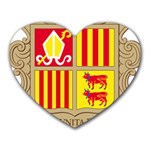 Coat of Arms of Andorra Heart Mousepads Front