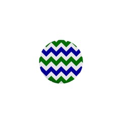 Blue And Green Chevron 1  Mini Buttons