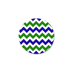 Blue And Green Chevron Golf Ball Marker