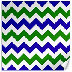 Blue And Green Chevron Canvas 16  x 16  