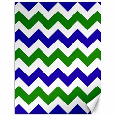 Blue And Green Chevron Canvas 18  x 24  