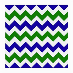 Blue And Green Chevron Medium Glasses Cloth (2-Side)