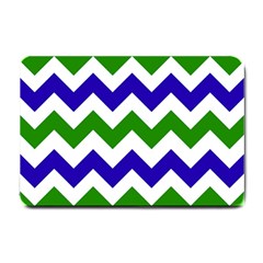 Blue And Green Chevron Small Doormat 