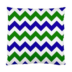 Blue And Green Chevron Standard Cushion Case (Two Sides)