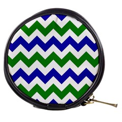 Blue And Green Chevron Mini Makeup Bags