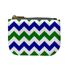 Blue And Green Chevron Mini Coin Purses