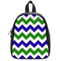 Blue And Green Chevron School Bags (Small) 