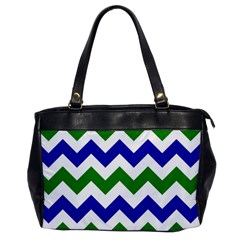 Blue And Green Chevron Office Handbags