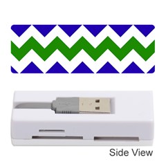 Blue And Green Chevron Memory Card Reader (Stick) 