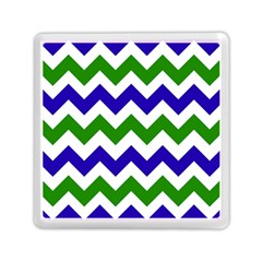 Blue And Green Chevron Memory Card Reader (Square) 