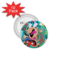 Cartoons Funny Face Patten 1.75  Buttons (10 pack)