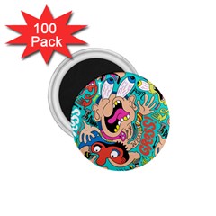 Cartoons Funny Face Patten 1.75  Magnets (100 pack) 