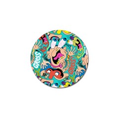 Cartoons Funny Face Patten Golf Ball Marker