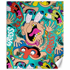 Cartoons Funny Face Patten Canvas 8  x 10 