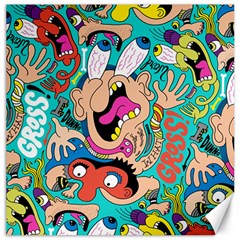 Cartoons Funny Face Patten Canvas 12  x 12  