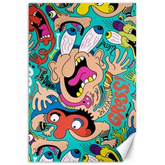 Cartoons Funny Face Patten Canvas 20  x 30  