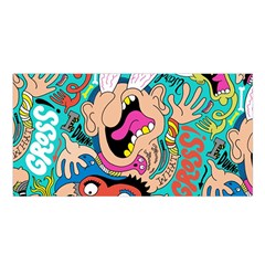 Cartoons Funny Face Patten Satin Shawl