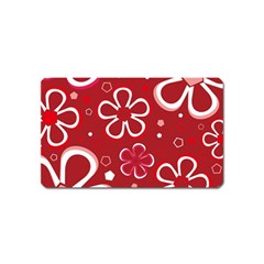 Flower Red Cute Magnet (Name Card)