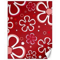 Flower Red Cute Canvas 12  x 16  