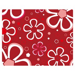 Flower Red Cute Double Sided Flano Blanket (Medium) 