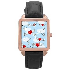Love hunting Rose Gold Leather Watch 