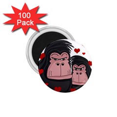 Gorillas Love 1 75  Magnets (100 Pack)  by Valentinaart