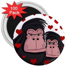 Gorillas Love 3  Magnets (100 Pack) by Valentinaart