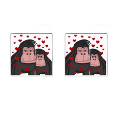 Gorillas Love Cufflinks (square) by Valentinaart