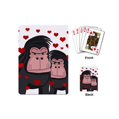 Gorillas Love Playing Cards (mini)  by Valentinaart