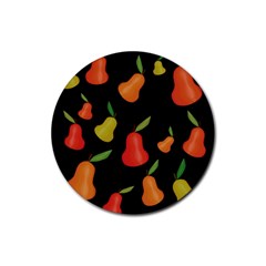 Pears Pattern Rubber Coaster (round)  by Valentinaart
