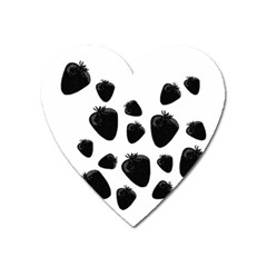 Black Strowberries Heart Magnet by Valentinaart