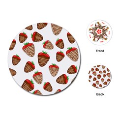 Chocolate Strawberries  Playing Cards (round)  by Valentinaart