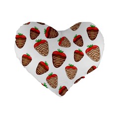 Chocolate Strawberries  Standard 16  Premium Flano Heart Shape Cushions