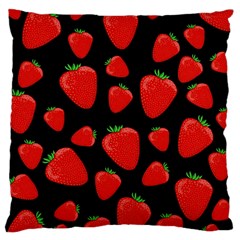 Strawberries Pattern Large Cushion Case (one Side) by Valentinaart