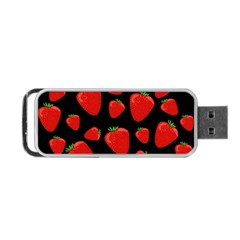 Strawberries Pattern Portable Usb Flash (one Side) by Valentinaart