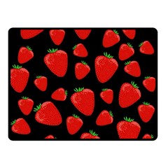 Strawberries Pattern Double Sided Fleece Blanket (small)  by Valentinaart