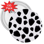 Black strawberries pattern 3  Buttons (100 pack)  Front