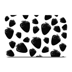 Black Strawberries Pattern Plate Mats by Valentinaart