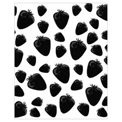 Black Strawberries Pattern Drawstring Bag (small) by Valentinaart