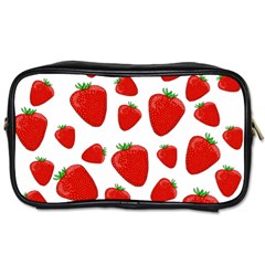 Decorative Strawberries Pattern Toiletries Bags by Valentinaart