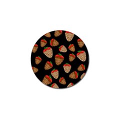 Chocolate Strawberries Pattern Golf Ball Marker by Valentinaart