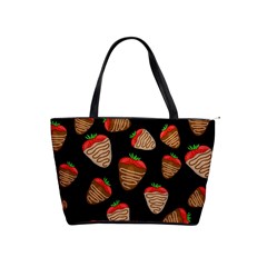 Chocolate Strawberries Pattern Shoulder Handbags by Valentinaart