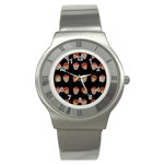 Chocolate strawberies Stainless Steel Watch Front