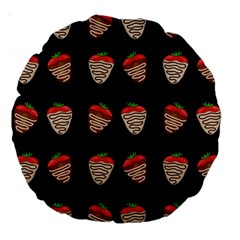 Chocolate Strawberies Large 18  Premium Round Cushions by Valentinaart