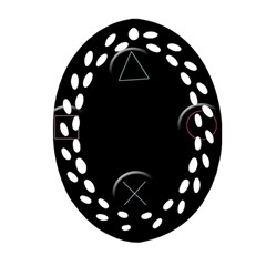 Joystick  Oval Filigree Ornament (2-side)  by Valentinaart