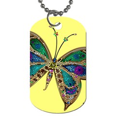 Butterfly Mosaic Yellow Colorful Dog Tag (one Side) by Amaryn4rt